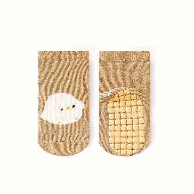 6 pairs of anti-skid cotton socks for toddlers, ideal for all seasons. Cute designs for boys and girls.