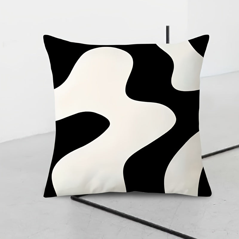 Upgrade your living space with our Modern Geometric Abstract Art Pillowcase. Featuring a stunning black and white design, this double-sided pillowcase is made from soft and durable fabric that will add a vibrant touch to your living room, bedroom, or