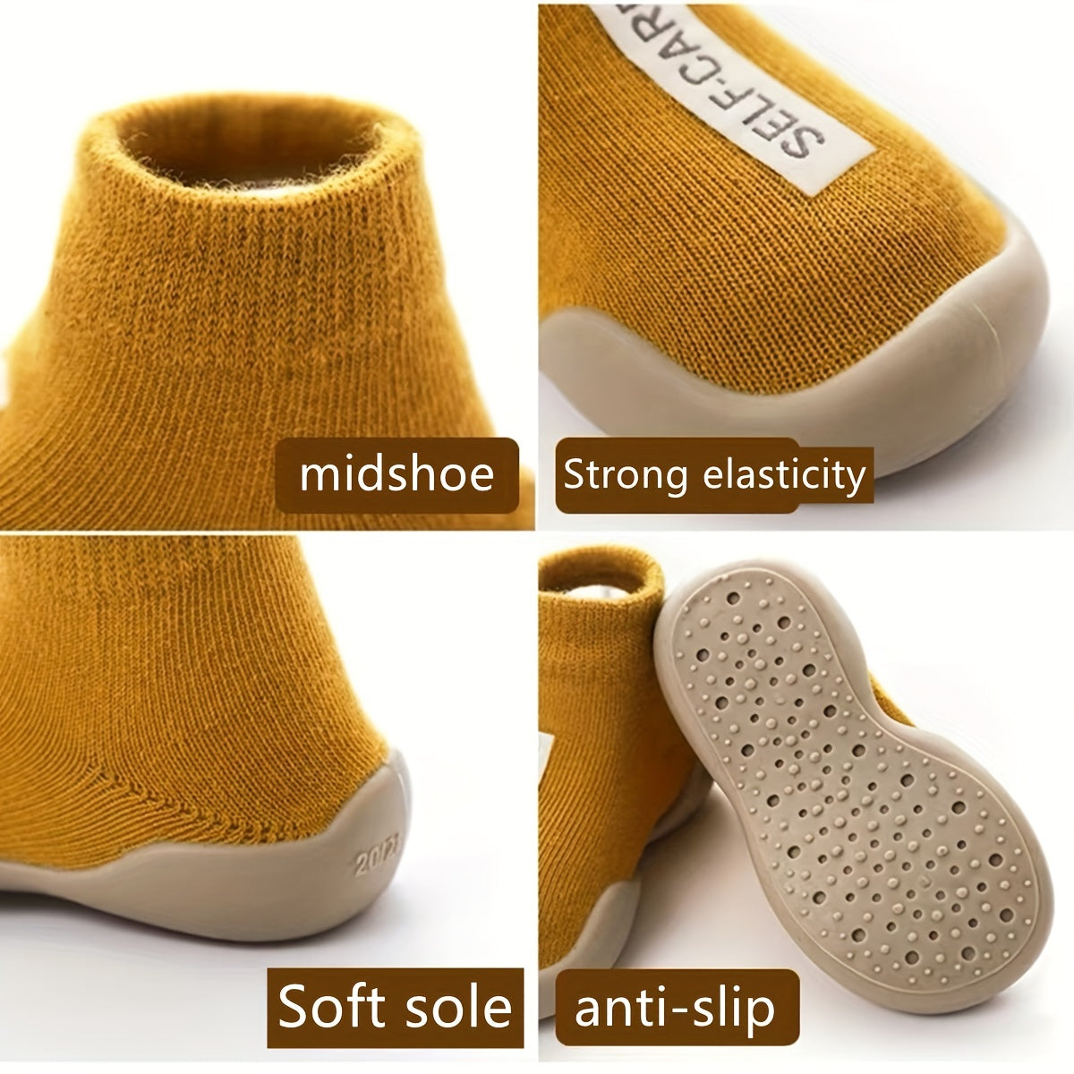 Boys' slip-on sock shoes: comfortable, breathable, non-slip for indoor use all year round.