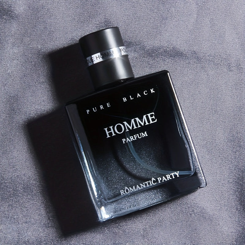 Men's cologne "Homme Parfum" in "Sunshine" Blue and "Confident" Black, with long-lasting light scent and ocean & woody fragrance notes for a charming gentleman's aroma.