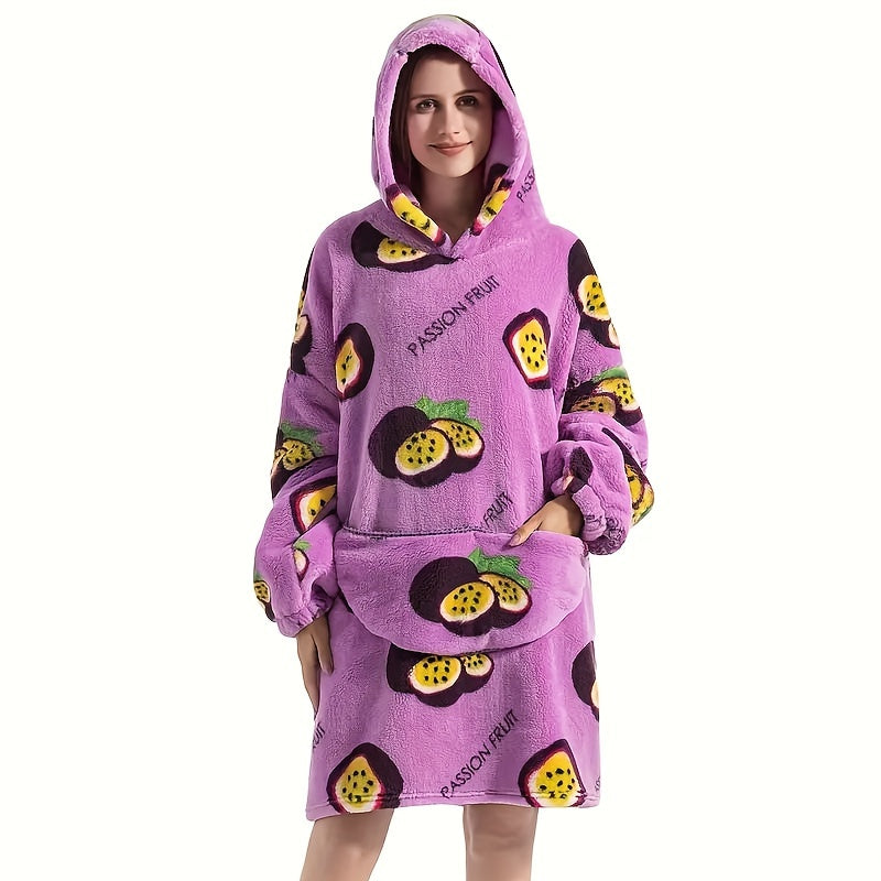 Hooded Lazy Blanket Sweatshirt: Stay Cozy Indoors or Outdoors with this Wearable Fleece Robe