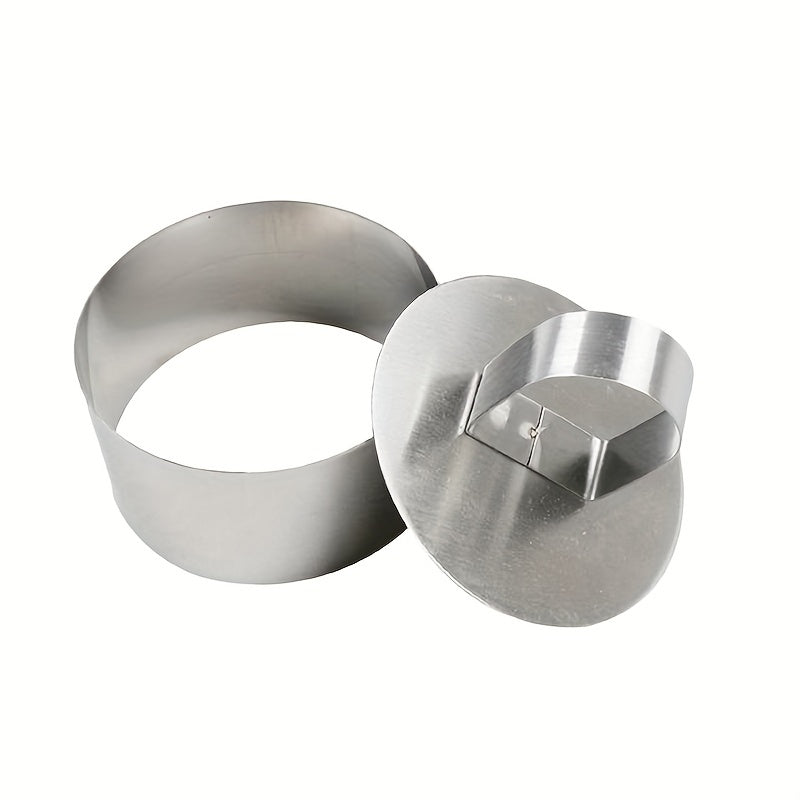 Essential Kitchen Baking Tool: 8.0cm Round Stainless Steel Adjustable Mousse Ring for DIY Cupcakes, Salads, and Desserts. Perfect Cake Mold for Your Homemade Treats.