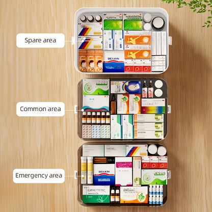 Large Capacity Multi-Layer Medicine Organizer with Handle, Waterproof Pill Box for Home or Travel