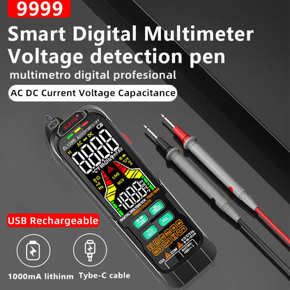 ZLLJMETER Digital Multimeter with Analog-Digital Display, USB Rechargeable Pen-Style DMM, AC/DC Current and Voltage Measurement, Capacitance & Temp Measurement, Auto Range, True RMS - with