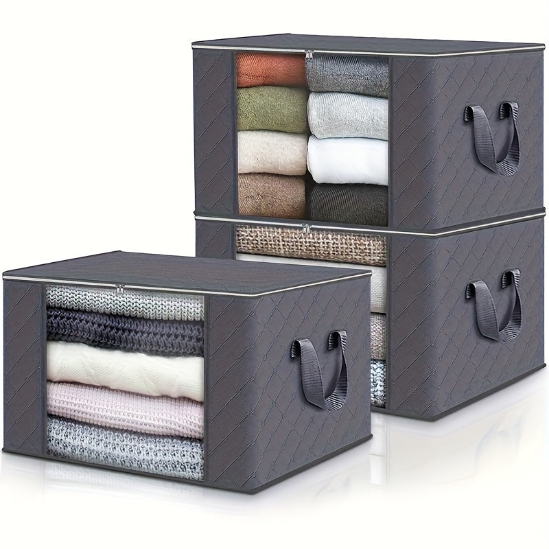 Spacious Foldable Fabric Storage Bins - Perfect for Organizing Clothes, Blankets, and Beyond - Great for Bedroom, Dorms, and Wardrobes, Convenient Under-Bed Storage