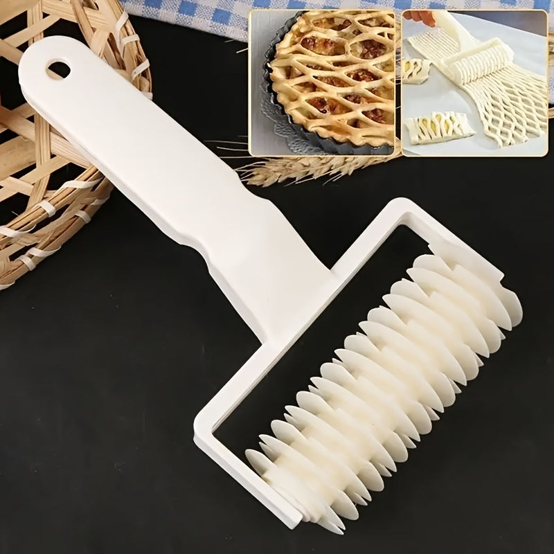 Pizza pastry lattice roller cutter for DIY baking, 18cm/7.08in.