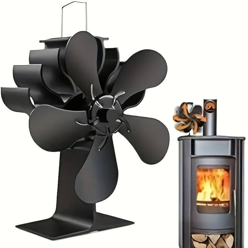 1 piece of Fireplace Fan, Stove Fan that operates quietly without electricity, Heat-operated Fireplace Fan for efficient heat distribution in wood burners and fireplaces - A Winter Essential.