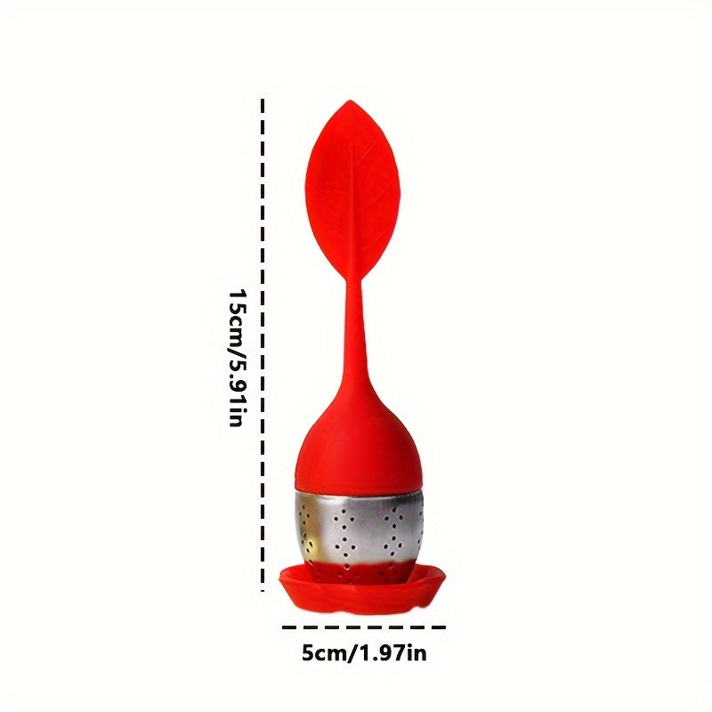 Набор из 2 силиконовых чайных ситечек в форме листа, термостойкие, идеально подходят для заваривания чая на домашней кухне
