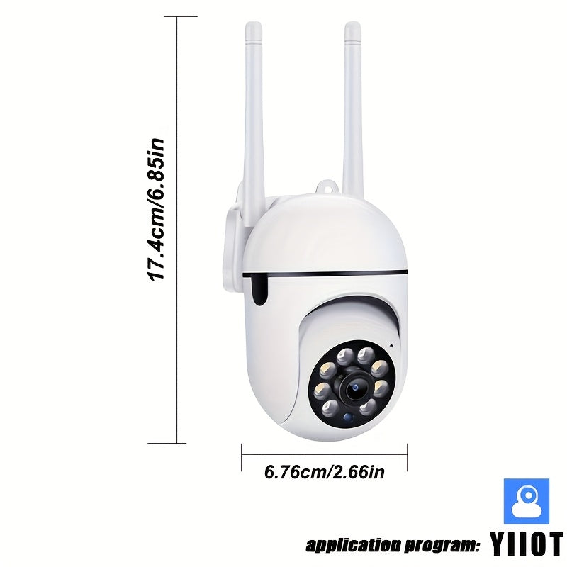 The 1pc THIRYWO 1080P HD Indoor Security Camera features 2-way audio, Wi-Fi connectivity, pan/tilt/zoom capabilities, motion tracking, color night vision, USB powered, smartphone compatibility, irregular shape, and does not require batteries.