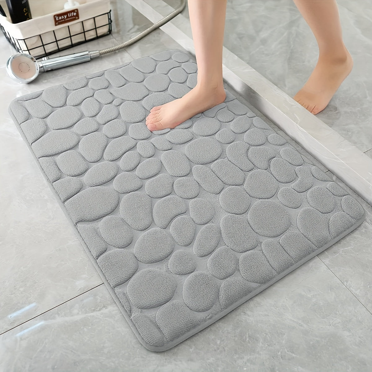 1pc Memory Foam Bath Rug for Your Shower Room! Soft, Comfortable, Rapid Water Absorbent, Non-Slip, Washable - Perfect Bathroom Decor