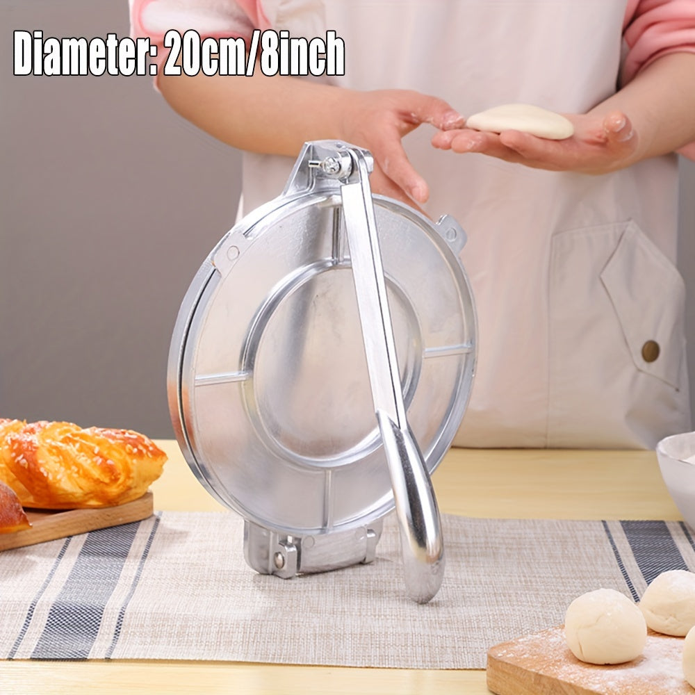 This manual flapjack maker is constructed of durable aluminum alloy and is perfect for making homemade pancakes. It features a strong structure for easy pressing and is simple to clean. No electricity is required for this convenient crepe machine.