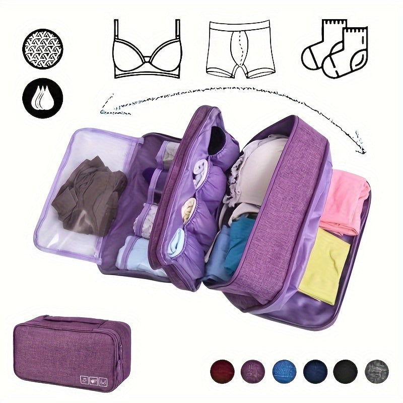 Lightweight Zipper Organizer Set for Travel - Includes Various Pockets for Underwear, Clothing, and Accessories - Portable Packaging Bag for Luggage