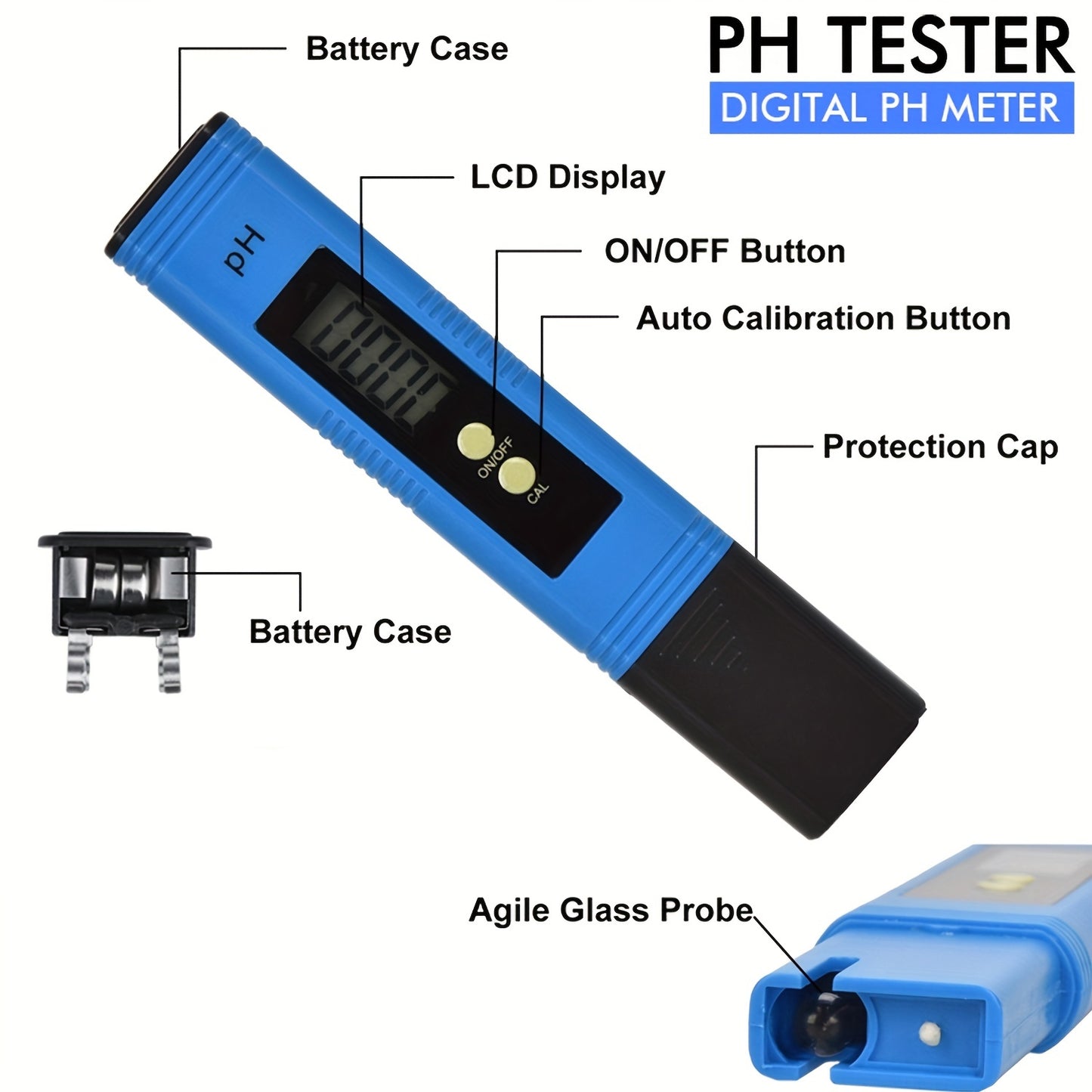 PH TDS Meter Digital Tester Pen for Monitoring Water Quality in Aquariums, Pools, and Spas.