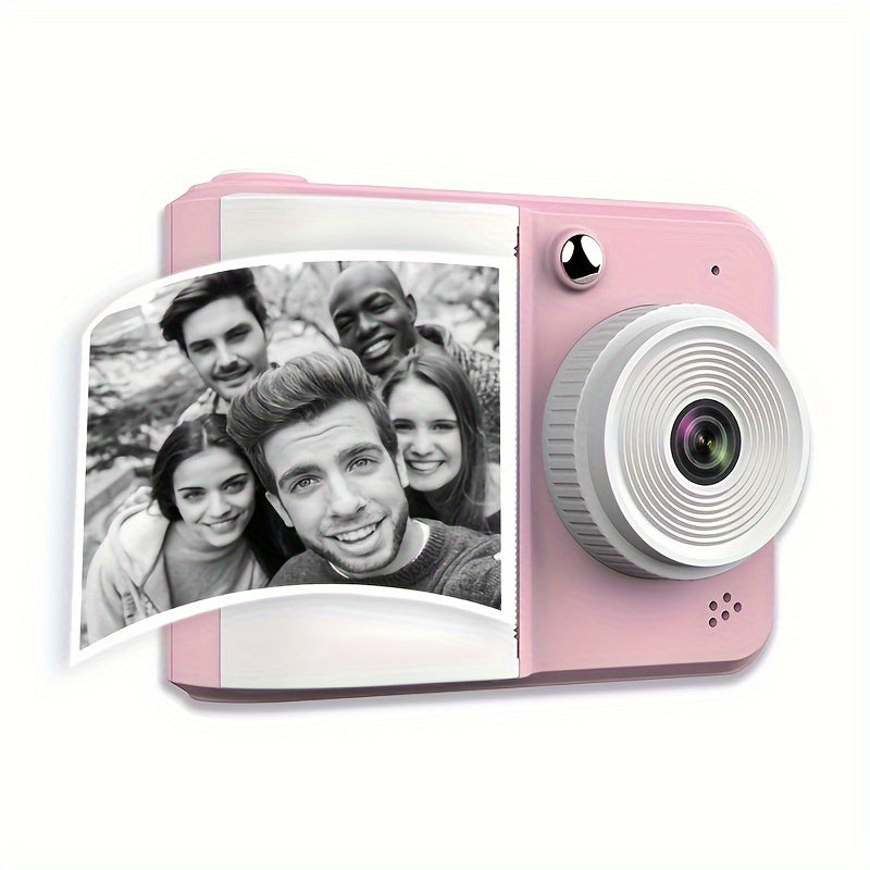 Kid's digital camera with printing, portable multifunctional photo printer camera with rechargeable lithium battery - creative painting and photography gift.