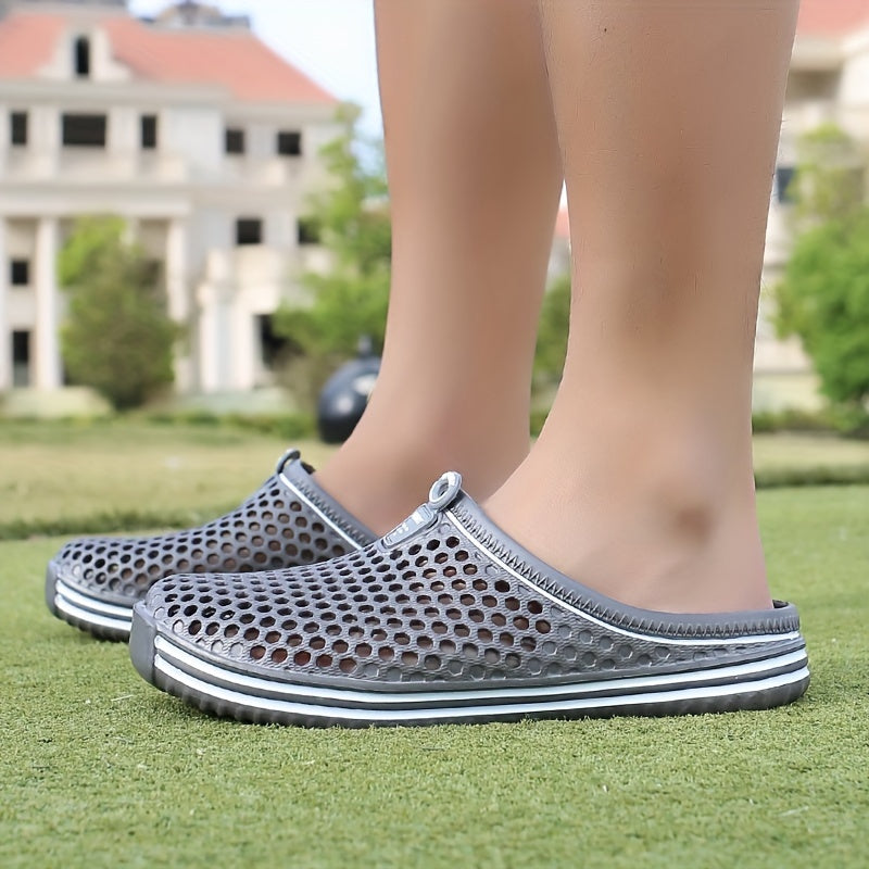 Men's trendy clogs for outdoor events, breathable water shoes with non-slip soles.