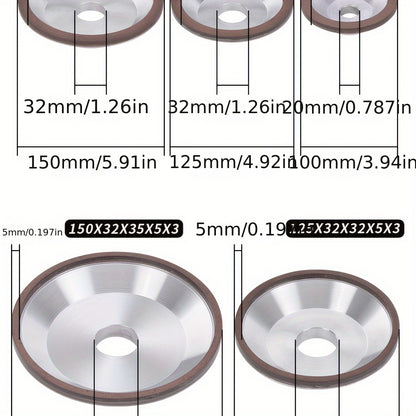 Resin diamond grinding wheel for tungsten carbide sharpening - manual rotary tool for alloy grinding.