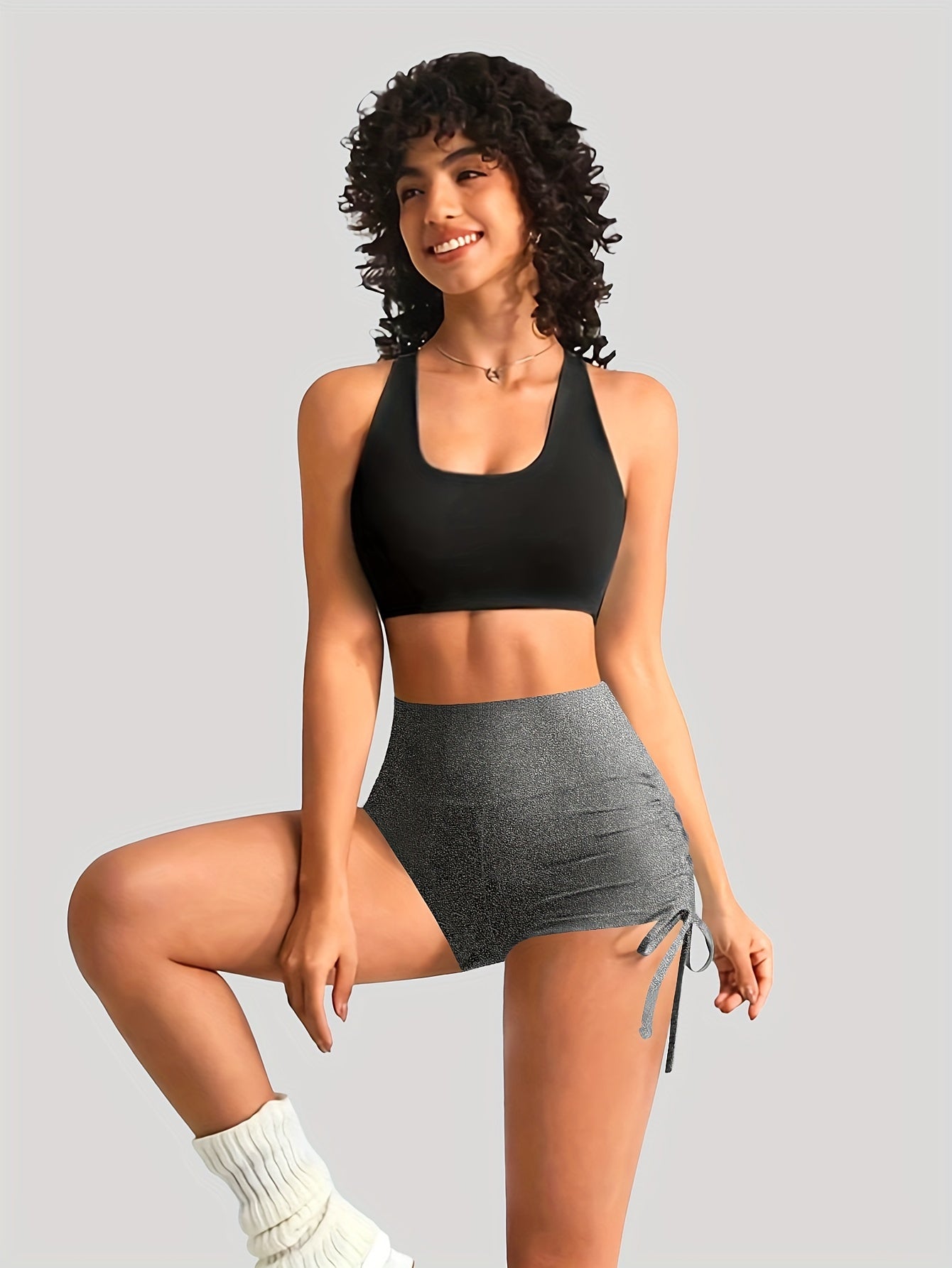 Yoga Casual pants with side drawstring and wrinkle reduction for versatile and sexy style.