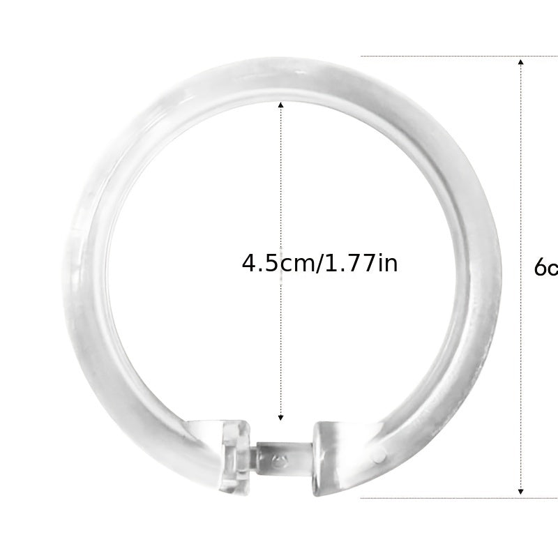 12 Ta'sirchan Shaffof Plastik Dush Pardasi Halqalari Hammom Pardalari va Deraza Teshiklari Uchun