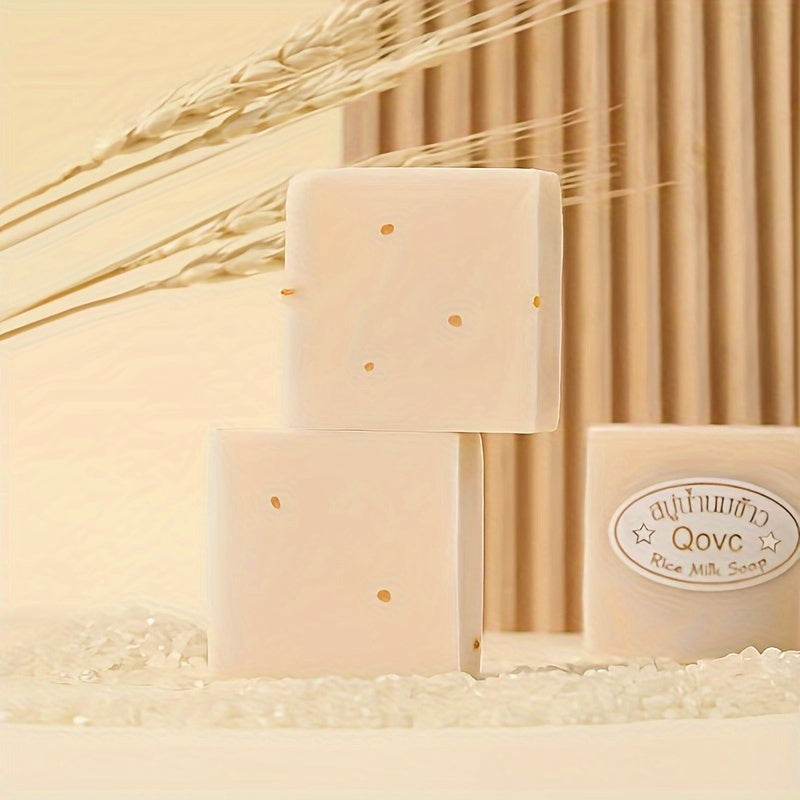 Rice-scented handmade soap for hands and face cleansing during bath.