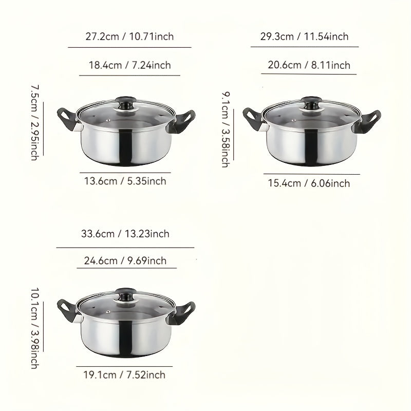 Stainless Steel Cookware Set with 12 Pieces, featuring Golden Handles, Removable Lids, and Interchangeable Pots and Pans for Use on All Stove Types