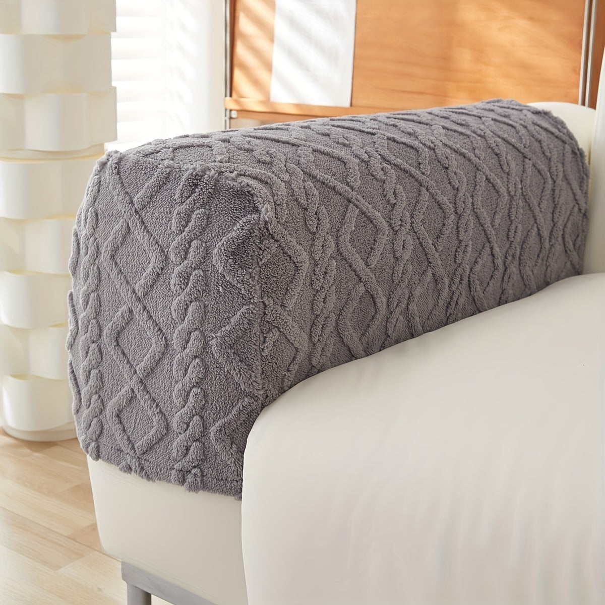 2-qismli Yumshoq Jakard Sofasi Armrest Slipcover - Mebelingizni himoya qiling va yaxshilang.