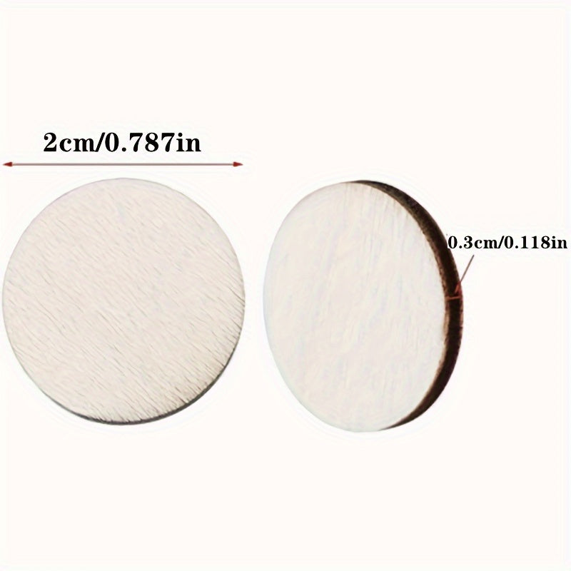 100 wooden circles for crafts, 2cm wood pendants for DIY painting and hanging decorations, perfect for various holidays with no need for electricity.