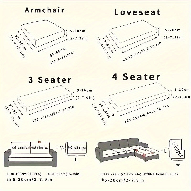 Protective Nordic Stretch Sofa Cover, All-Season Usage, Solid Color, Guards Against Pet Scratches for Home.