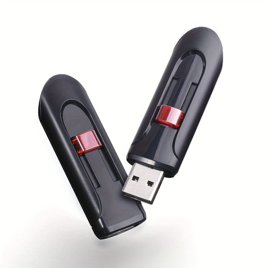 Выдвижной черный USB флеш-накопитель доступен в размерах 16 ГБ, 32 ГБ и 64 ГБ, идеально подходит в качестве креативного бизнес-подарка.