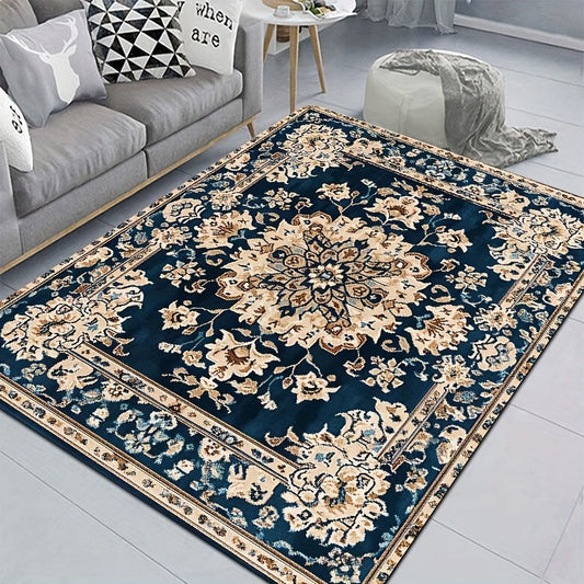 One Bohemian Style Accent Rug - Made with 8mm Thick Polyester for Soft Padding in the Kitchen, Machine Washable and Non-Slip. This Decorative Area Rug is suitable for Living Room, Bedroom, or Indoor Entrance - 1 piece included.