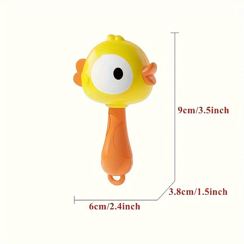 Handheld Rattle Toy Set with Frog & Duck Designs - Ideal Gift for Children's Birthdays, Christmas, and Special Occasions | Made of Sturdy ABS Material | Green and Yellow Color Scheme