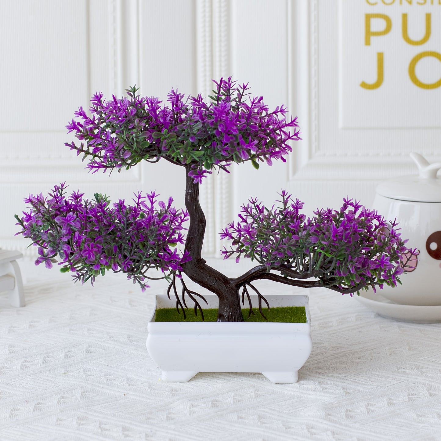 Small plastic bonsai for wholesale with a realistic look, perfect for home decoration.