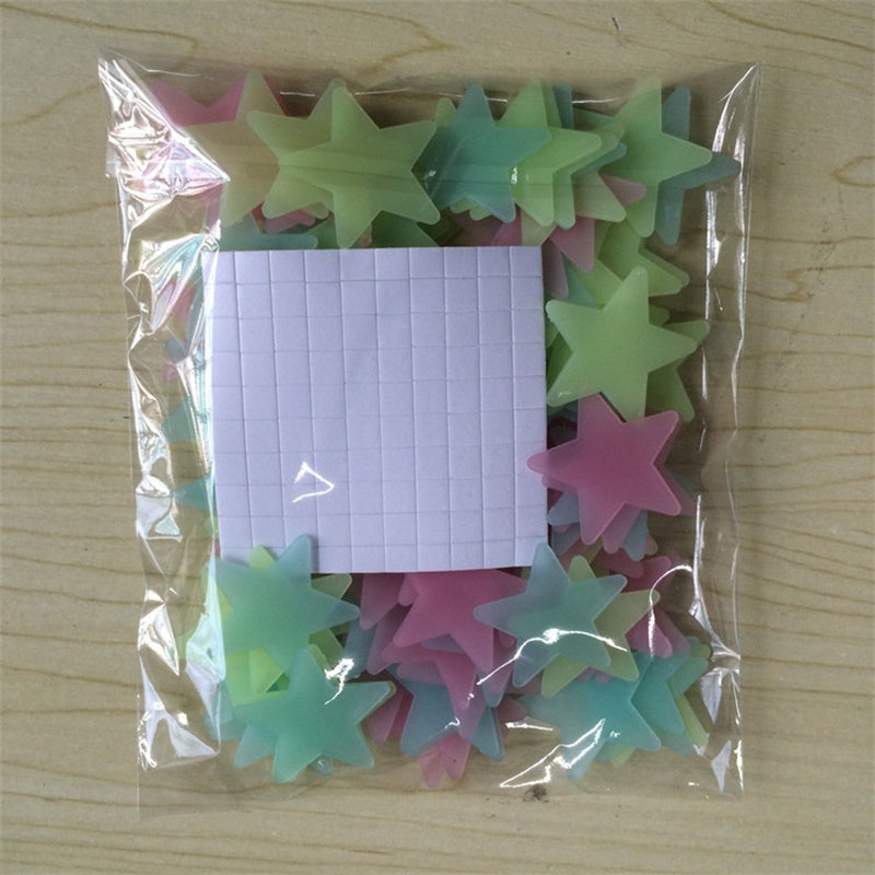 100 glowing star stickers for bedroom walls and ceilings.