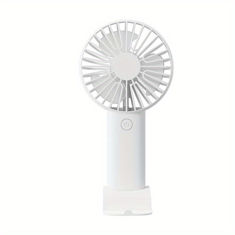 Portable Mini USB Charging Handheld Fan with Mobile Phone Holder - Compact and Simple Outdoor Desktop Small Fan