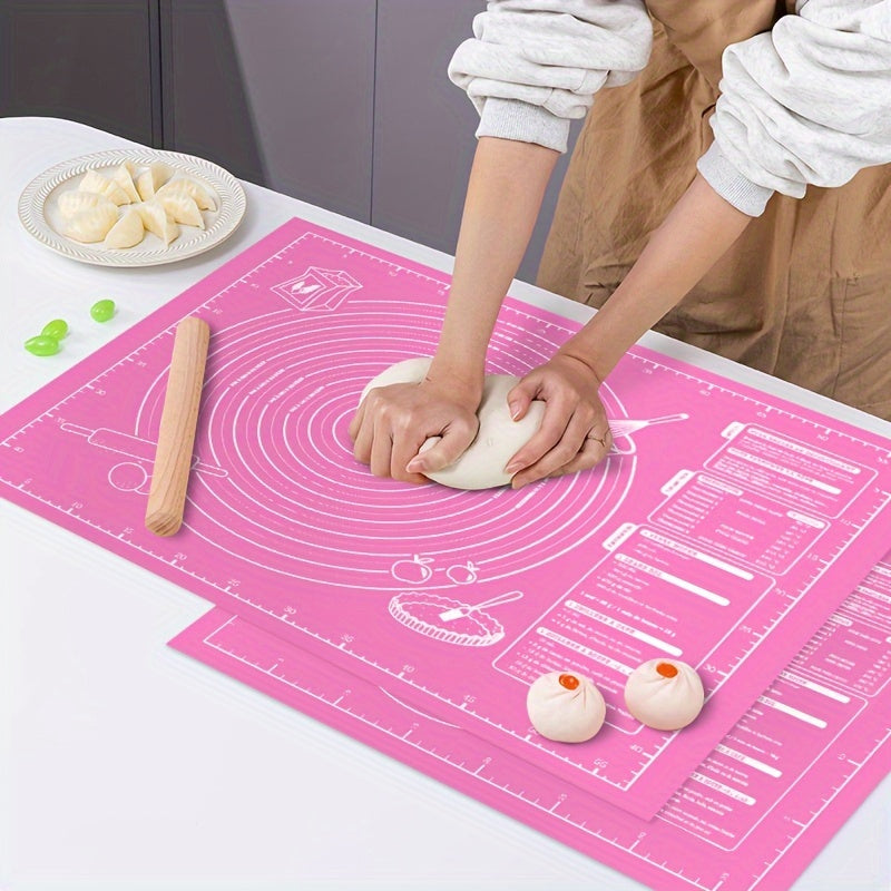 Get your hands on a 1pc Non-Stick Baking Mat available in Large Size (59.99X46.48 cm) and Small Size (39.98X29.49 cm). Made from EVA material, this mat is food contact safe and perfect for baking pizzas and cakes. Its non-slip feature makes it easy to