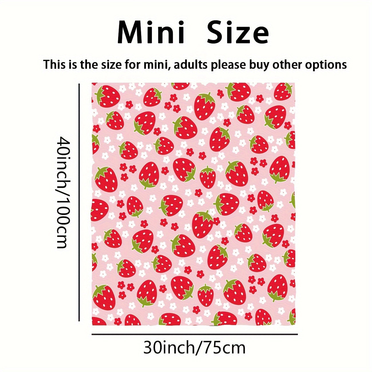 Soft and cozy pink strawberry print flannel throw blanket, perfect for all seasons. Made from 250-300g superfine fiber with digital print design. Ideal for bed or sofa, with no embellishments for a simple and elegant home decor touch.