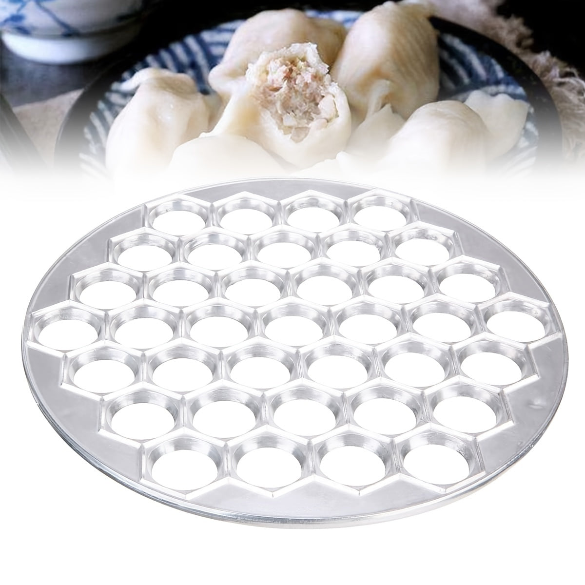 Wonton Mold with 37 Silvery Holes