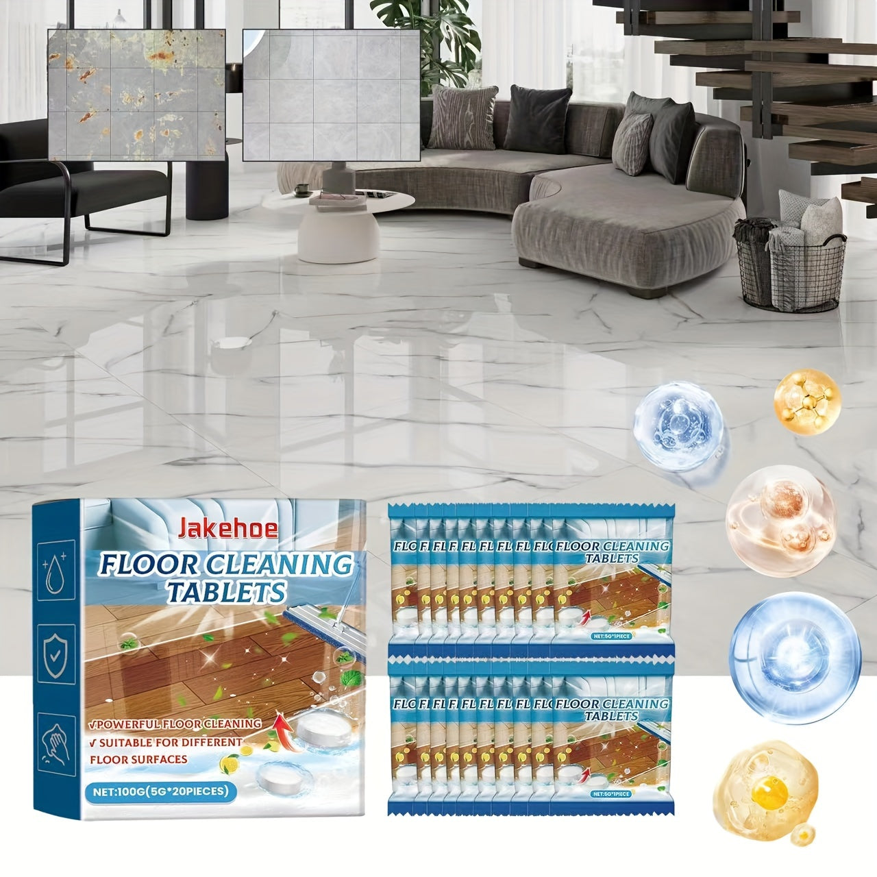 Floor cleaning sheets for multiple surfaces - ideal for polishing tile and wood floors and removing stains in your home.