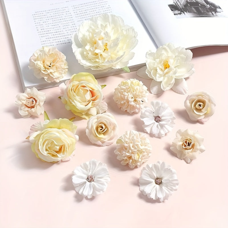 1 pack of silk rose flower heads for home decor, weddings, and DIY crafts - ideal for garlands and gift accessories.