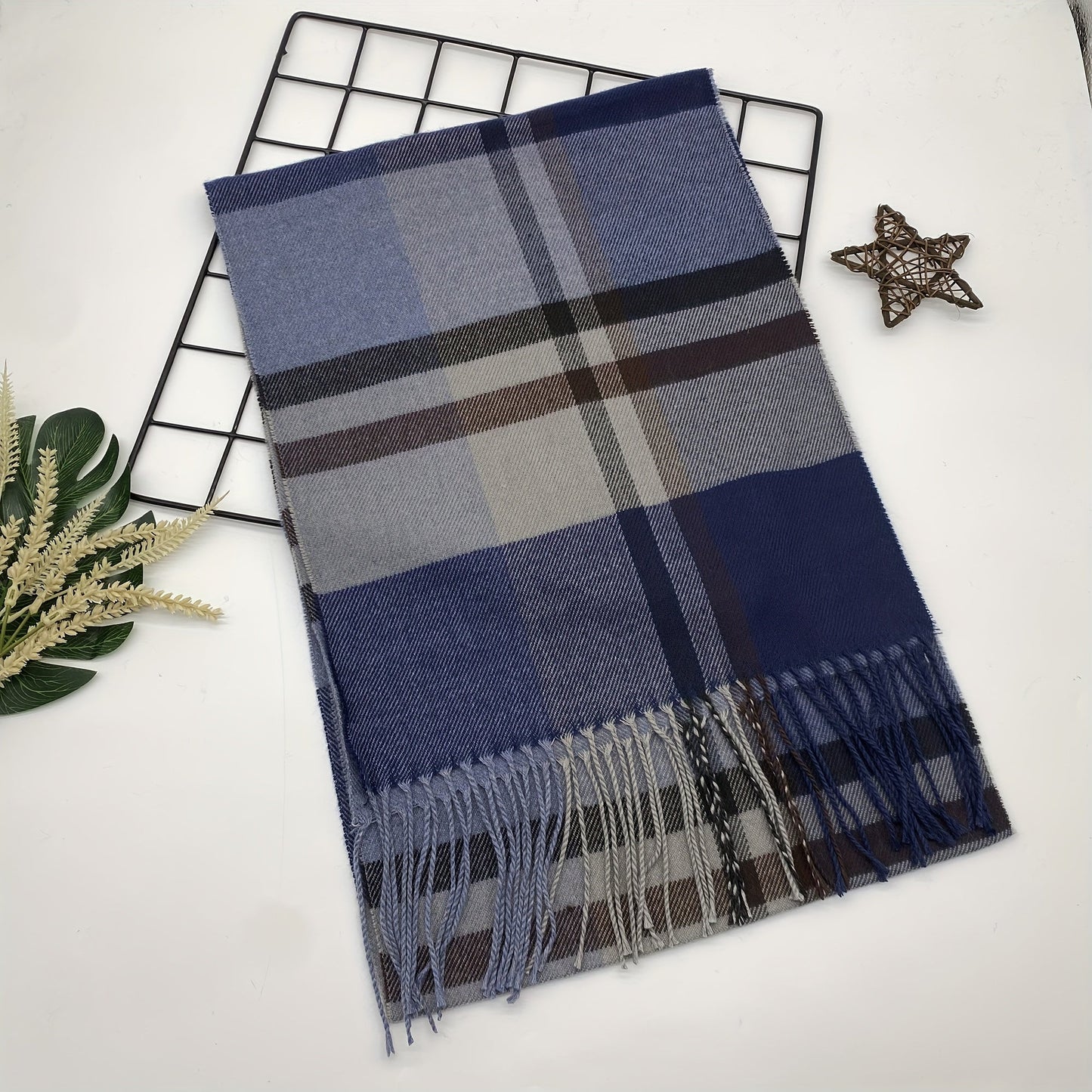 Stylish Plaid Scarf for Men and Women, Perfect for Fall and Winter Seasons