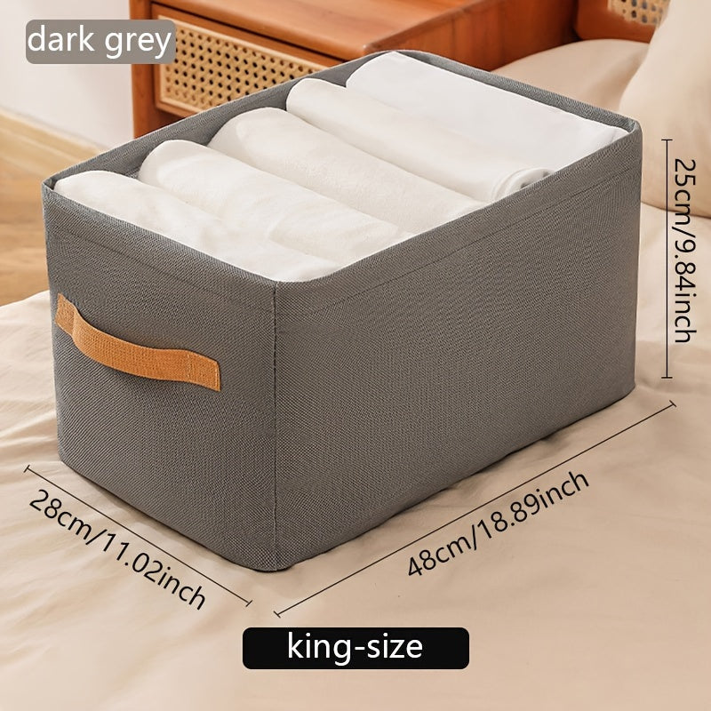 Versatile Clothes Storage Box, Portable Wardrobe Organizer with Handles