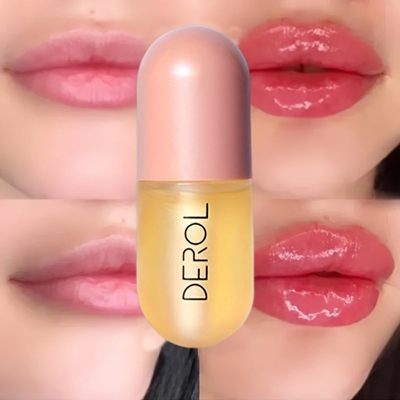 DEROL Plant Enriched Lip Oil - Hydrating with Hyaluronic Acid, Alcohol-Free Formula for All Skin Types, Rich in Omega Fatty Acids & Antioxidants, Nourishing Lip Oil