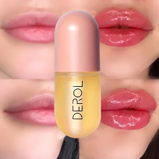 DEROL Plant Enriched Lip Oil - Hydrating with Hyaluronic Acid, Alcohol-Free Formula for All Skin Types, Rich in Omega Fatty Acids & Antioxidants, Nourishing Lip Oil