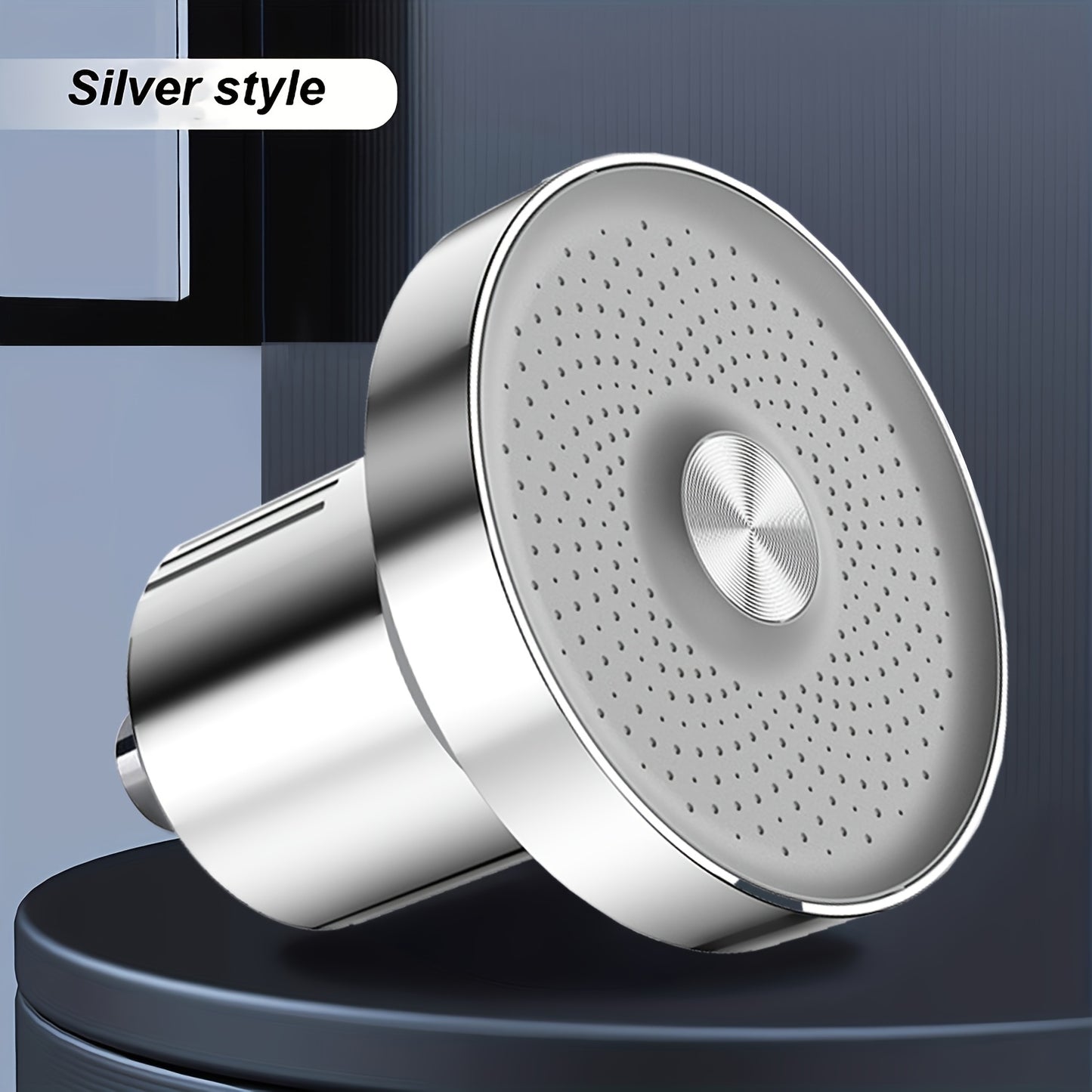 Stainless steel 6-inch high-pressure rain shower head for hotel bathrooms.