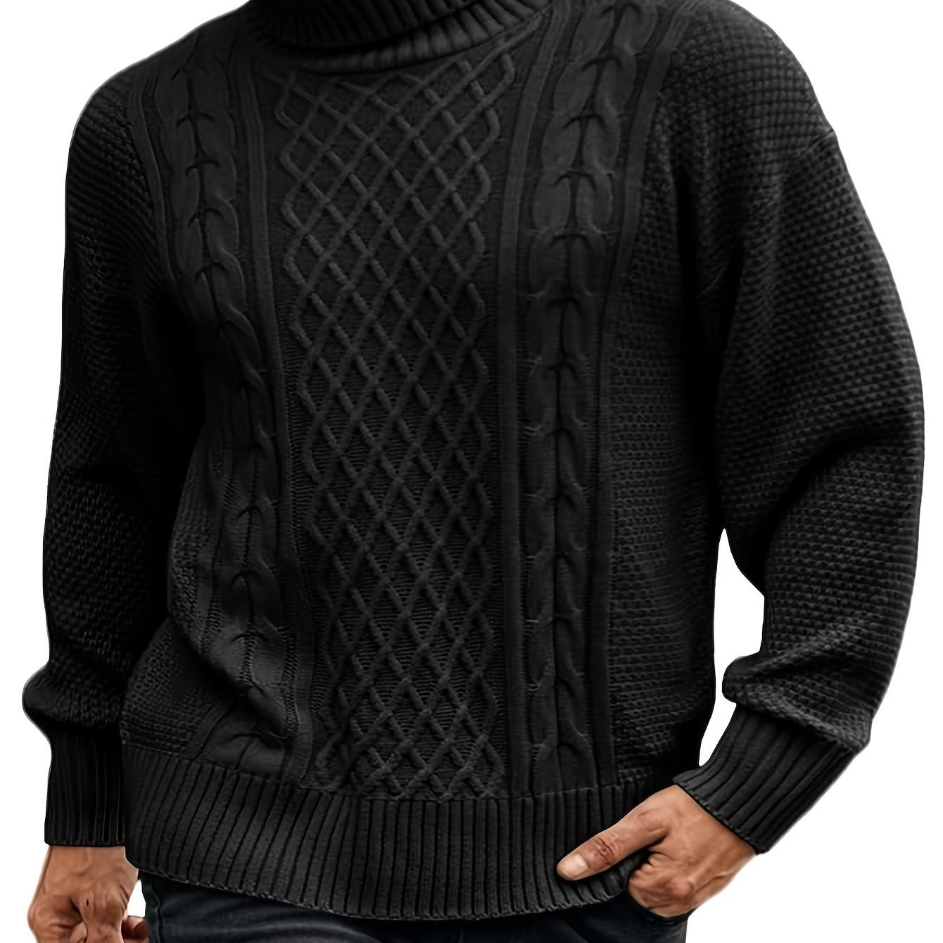 Basic turtleneck sweater for men in winter.