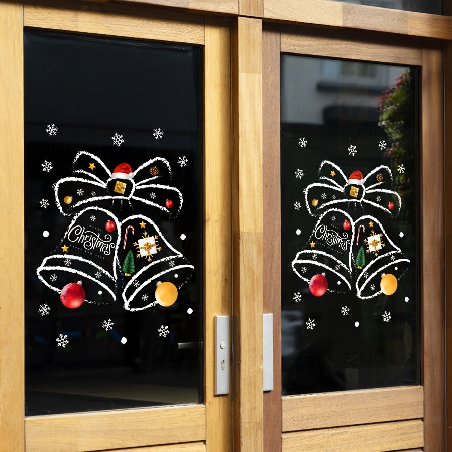 Elevate your seasonal decor with the International Style Christmas Bells Window Cling Decal. This static sticker is perfect for adding a festive touch to your home, shopfront, or commercial display. Bring a touch of holiday cheer to any space with this