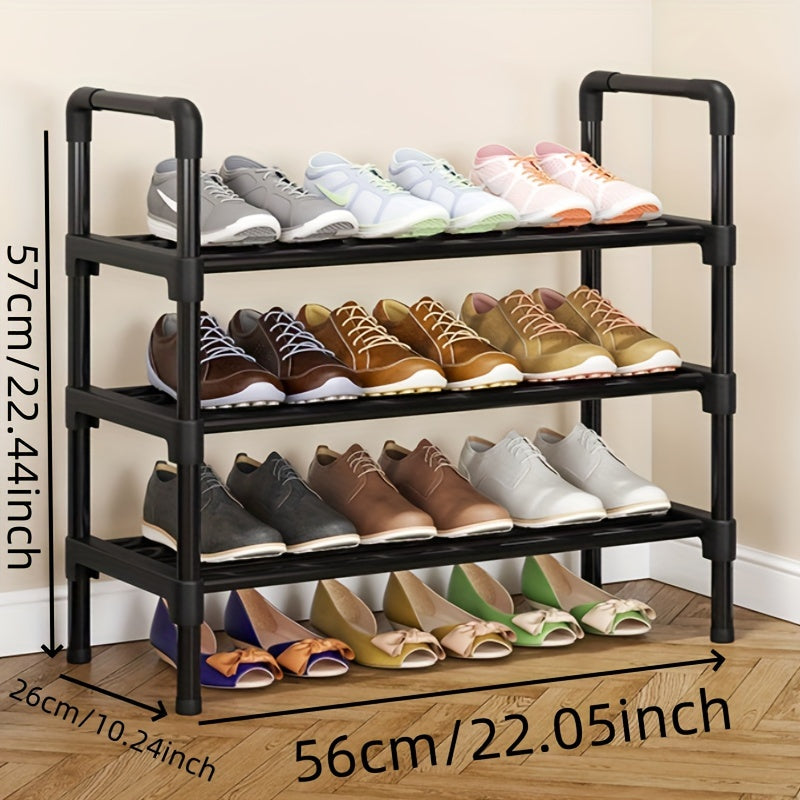 Durable Metal Shoe Rack with Easy Assembly - Large Capacity Footwear Storage Organizer for Entryway, Closet, Hallway, Living Room, Bedroom. Versatile Freestanding Shoe Shelf with Multi-Tier Design.