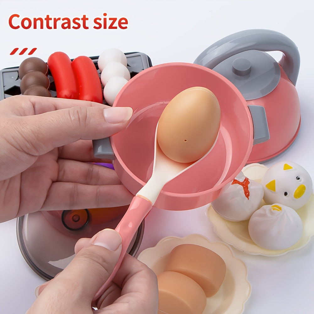 32/65/87/95pcs Kids Kitchen Play Set - Pretend Play Cooking and Serving Toy with Fruits, Vegetables, Utensils - Colorful Role-Play Gift for Boys and Girls