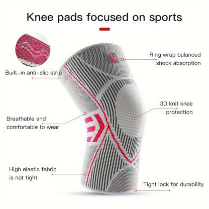 High-Elasticity Sports Knee Pads for Running, Fitness, Basketball - Breathable, Comfortable, Non-Slip | Nylon Support Brace