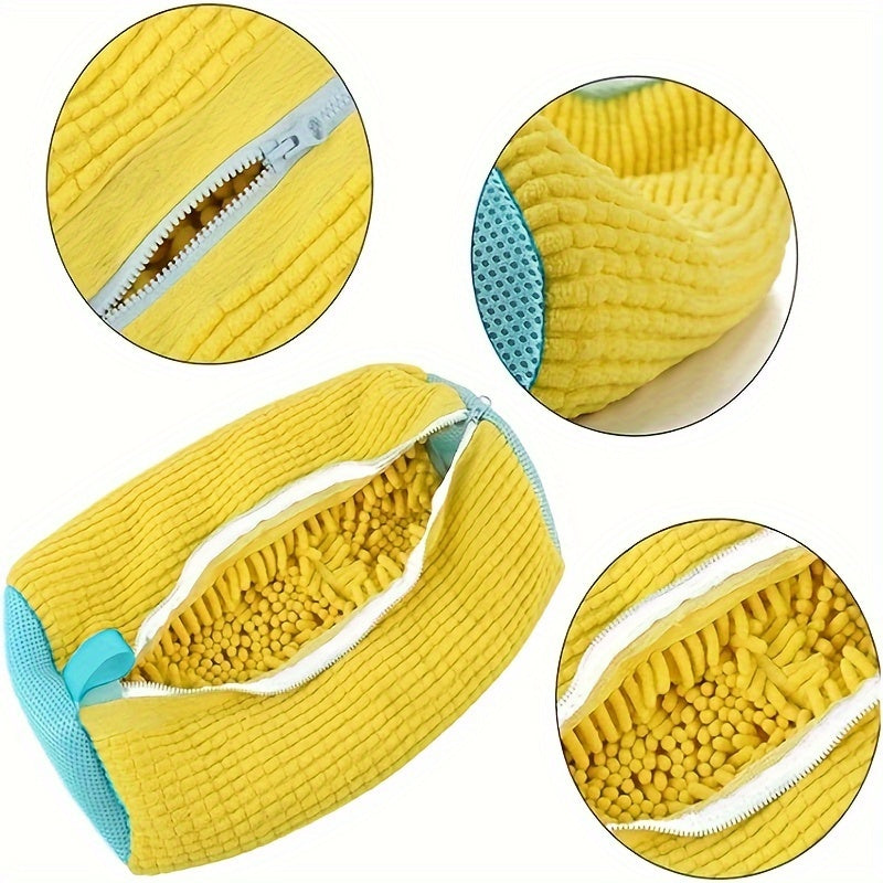 Durable Polyester Shoe Wash Bag with Zipper - Oval-Shaped Laundry Protector for Shoes, Designed for High-Efficiency Cleaning