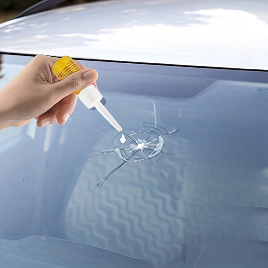 Windshield repair set uses nanofluid technology to fix chips and star-shaped cracks in automotive windshields.